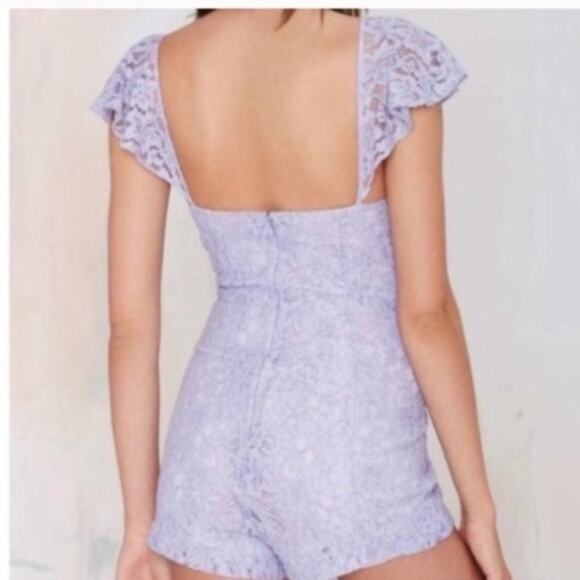 Nasty gal lavender lace print romper - Picture 4 of 5
